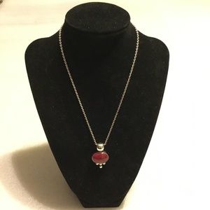 Lovely sterling silver & red turquoise necklace